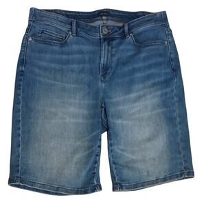J.Jill Bermuda style Jorts Womens 16 Faded High Rise Denim Shorts! 34Wx10L